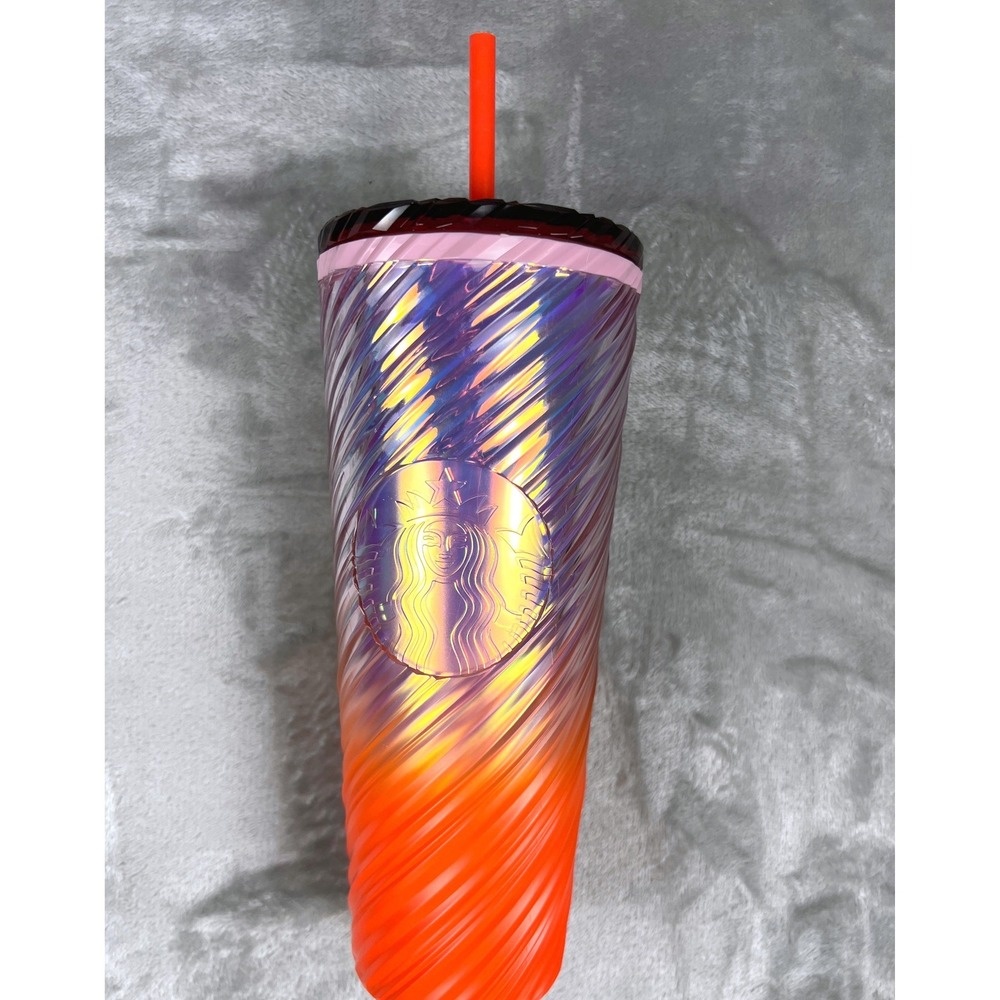 Starbucks Winter 2025 Sunrise Swirl Purple Orange Pearl Ombre Venti Tumbler 24oz